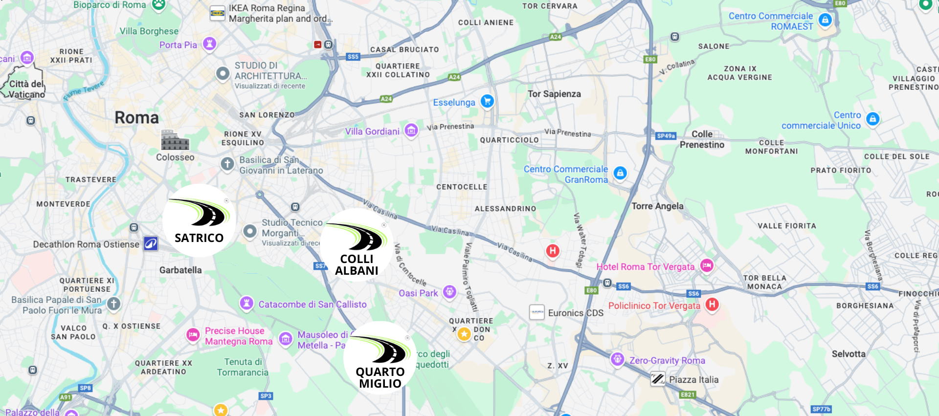 mappa punti SOS Risarcimenti a Roma Mappa dei punti SOS Risarcimenti a Roma